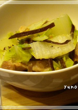 柚子胡椒ピリリッ！の白菜と鶏肉炒め☆-レシピのメイン写真
