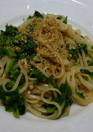 そうめんとかつお菜の和風パスタ風-レシピのメイン写真