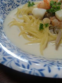 牛乳de簡単ぱぱっとスープパスタ-レシピのメイン写真