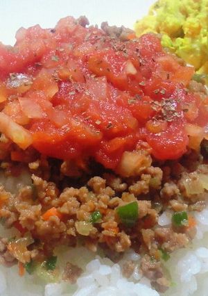 トマトでさっぱり☆豚そぼろ丼-レシピのメイン写真