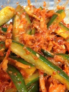 【薬念で簡単】胡瓜のキムチ(オイキムチ)-レシピのメイン写真