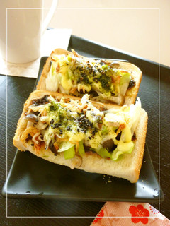 葱×シメジのわさび海苔風味のトースト-レシピのメイン写真