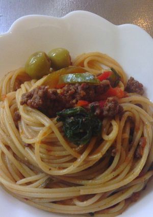 挽肉とトマトの普通のパスタ-レシピのメイン写真