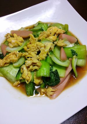 ご飯にあう青梗菜の炒めもの-レシピのメイン写真