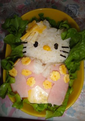 キャラ弁　着物キティちゃん-レシピのメイン写真