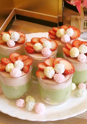 ひな祭り～苺と抹茶のムース～-レシピのメイン写真