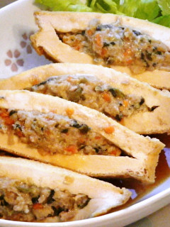 高菜漬け入りの生揚げの肉詰め煮-レシピのメイン写真