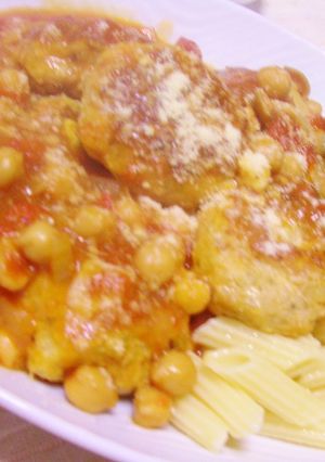 鶏肉のポルペッティーノ☆ひよこ豆ソースで-レシピのメイン写真