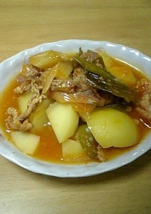 塩麹でじゃがいも、豚のチリソース煮-レシピのメイン写真