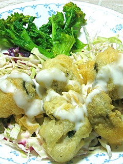 かきのサクサク揚げ,コールスロー添え-レシピのメイン写真