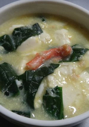 豆腐とホウレン草のカニ~中華風煮-レシピのメイン写真
