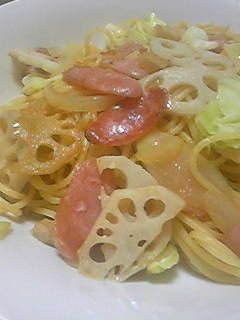 レンコン入り☆バター醤油の和風パスタ-レシピのメイン写真