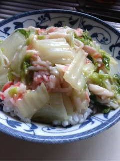 優しく染みる。白菜とカニカマのあんかけ-レシピのメイン写真