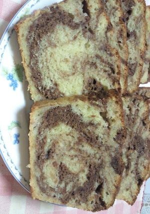 バナナ＆ココアのマーブルパウンドケーキ-レシピのメイン写真