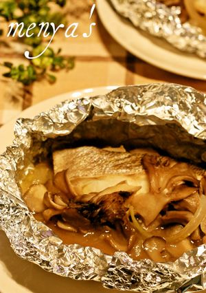 舞茸と鱈のホイル焼き♪味噌マヨソース-レシピのメイン写真
