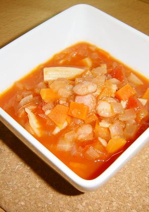 朝食に♪野菜ジュースのミネストローネ-レシピのメイン写真
