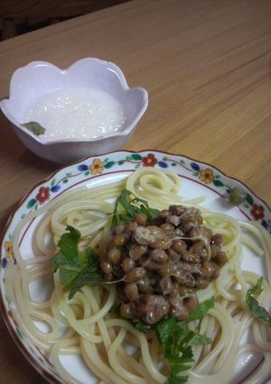 3分deとろろつけ納豆スパ-レシピのメイン写真