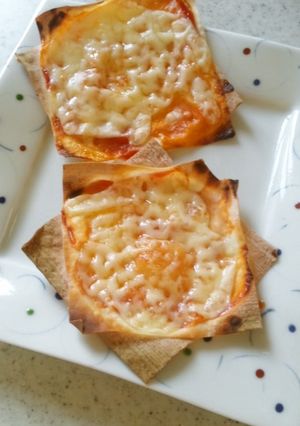 簡単!焼売皮でパリパリピザ♪-レシピのメイン写真