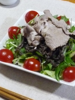 【健康サラダ】ひじきの麺の豚しゃぶサラダ-レシピのメイン写真