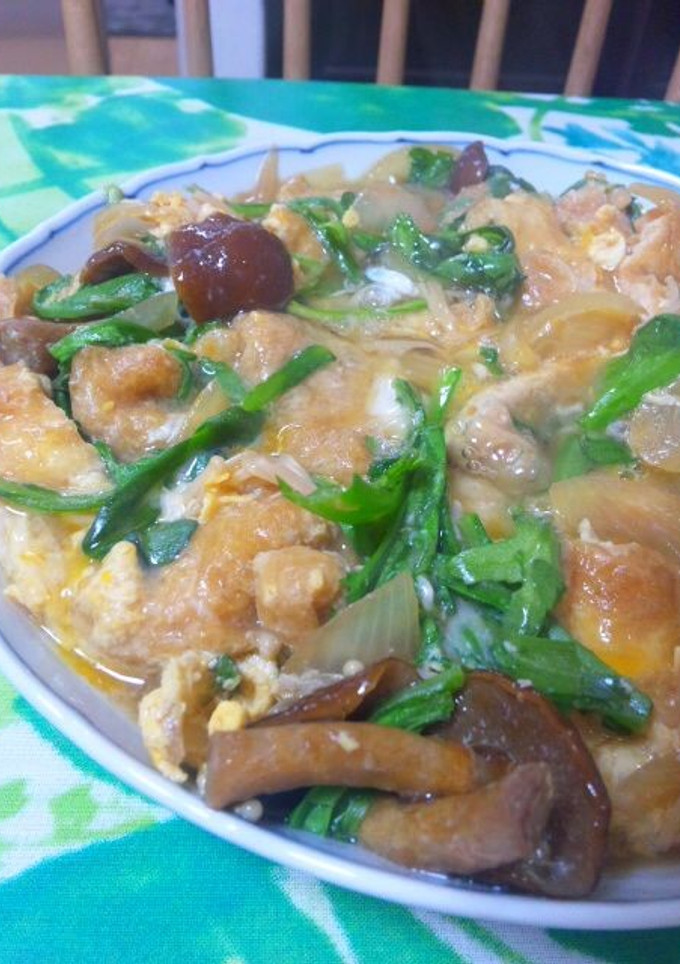 節約！キノコと油揚げできつね丼-レシピのメイン写真
