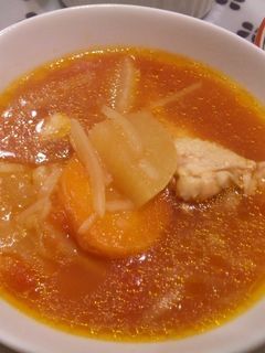 大根と鶏手羽元のトマトスープ-レシピのメイン写真