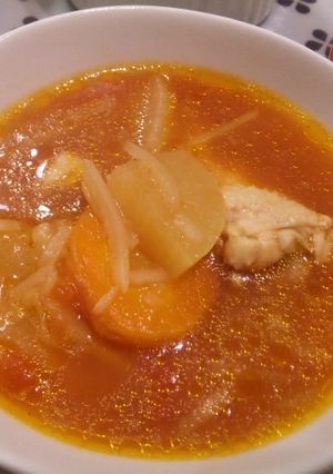 大根と鶏手羽元のトマトスープ-レシピのメイン写真