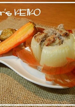 タマネギの肉詰めとごろごろ野菜のグリル-レシピのメイン写真