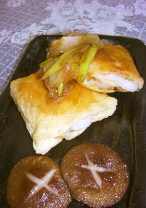 鶏・餅・大根入り油揚げの包み焼き-レシピのメイン写真