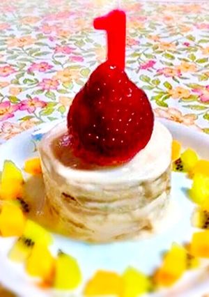 1歳のお祝い離乳食ケーキ☆クリスマスにも-レシピのメイン写真