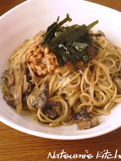 舞茸入り✿納豆とクリームチーズのパスタ✿-レシピのメイン写真
