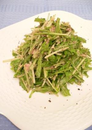 生が美味しい♪水菜とツナの洋風サラダ-レシピのメイン写真