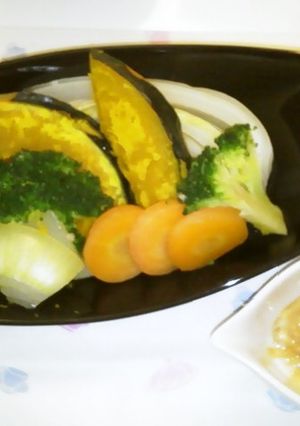 塩麹蒸し野菜☆酒粕味噌ディップ-レシピのメイン写真