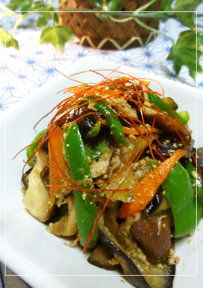 茄子とピーマンの和風胡麻カレー炒め-レシピのメイン写真