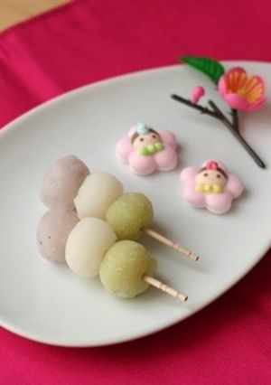 おひなまつりに♪レンジで簡単！三色団子-レシピのメイン写真