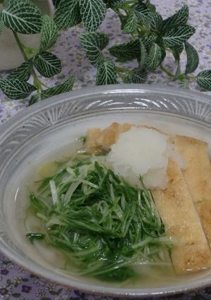 油揚げと水菜のさっと煮♪白だしで簡単に-レシピのメイン写真