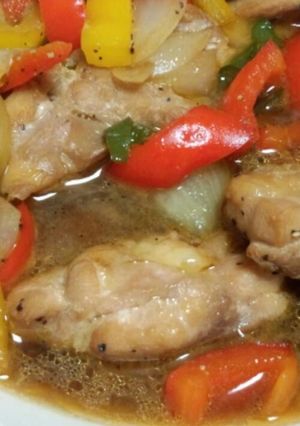 鶏肉と三色ピーマンの甘辛炒め-レシピのメイン写真