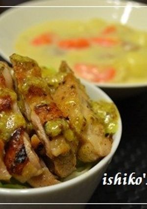 ハニーマスタードチキンのがっつりサラダ-レシピのメイン写真