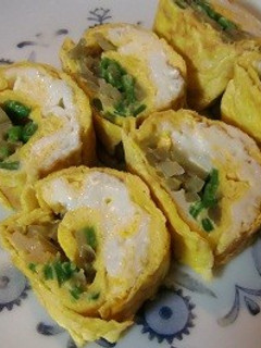 ザーサイときぬさやで作る、2色卵焼き♬-レシピのメイン写真