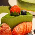 抹茶のレアチーズケーキ