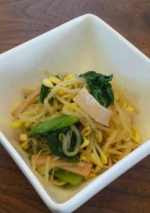 5分で完成!青梗菜とモヤシの中華和え-レシピのメイン写真