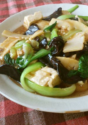 きくらげ・青梗菜・豆腐オイスター生姜あん-レシピのメイン写真