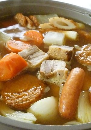 手間要らず♪半熟卵のカレーおでん鍋-レシピのメイン写真