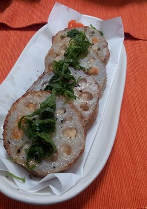 大葉と海老でさっぱり♪レンコンの挟み揚げ-レシピのメイン写真