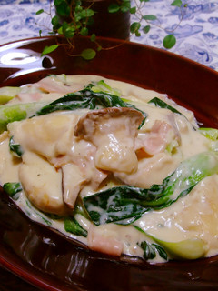 簡単❤青梗菜&エリンギ&ハムのクリーム煮-レシピのメイン写真