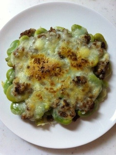 ♥肉味噌でソラマメのオーブン焼き♥-レシピのメイン写真