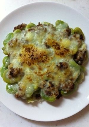 ♥肉味噌でソラマメのオーブン焼き♥-レシピのメイン写真