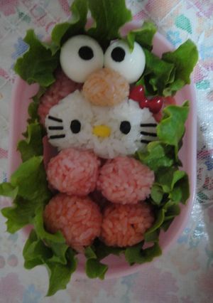 キャラ弁　エルモキティちゃん-レシピのメイン写真