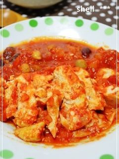 スチーマーで♪鶏胸肉の塩麹漬けトマト煮*-レシピのメイン写真
