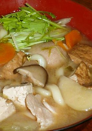 お肌ツルツル煮込みけんちんうどん。味噌味-レシピのメイン写真