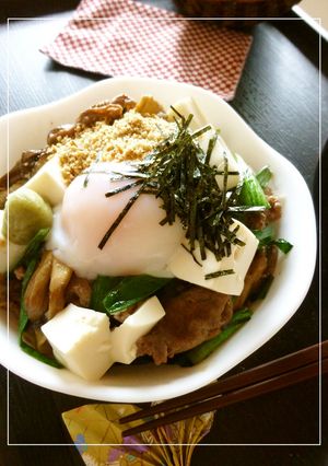 牛肉・舞茸・ニラの塩麹丼。-レシピのメイン写真